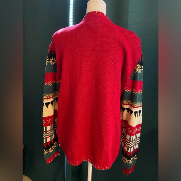 Vintage Christmas Patchwork Cardigan Heirloom Collectibles Ugly Sweater Sz S - Picture 9 of 12